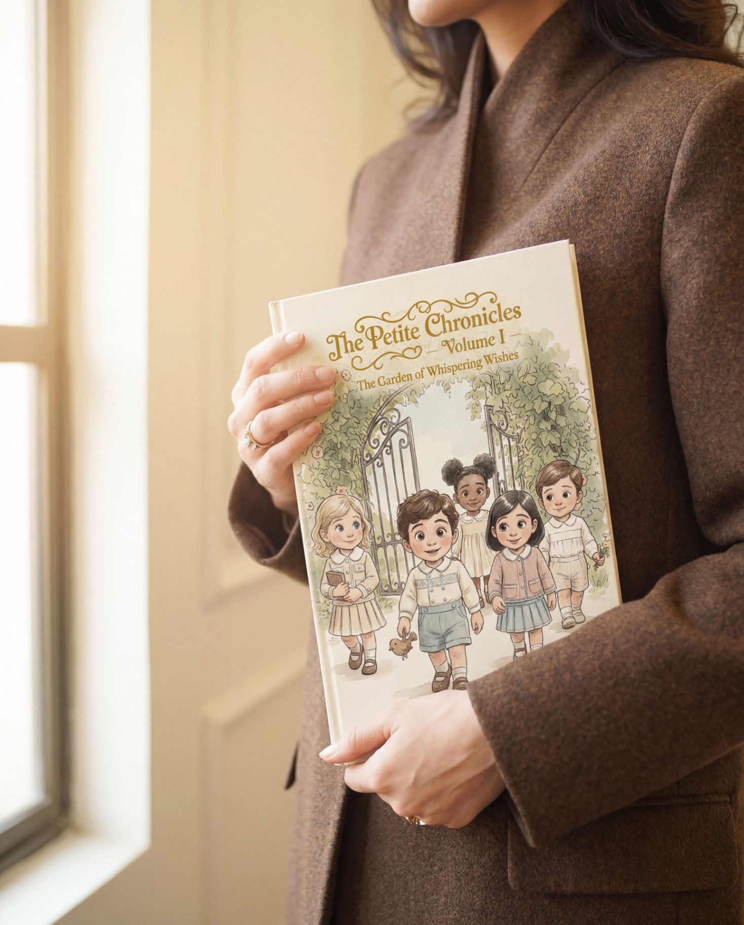 Girl reading The Petite Chronicles storybook